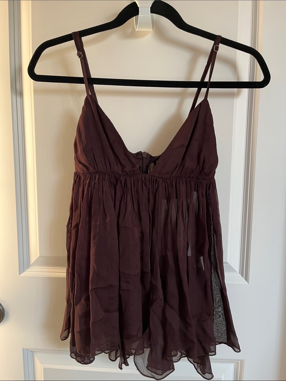 BNWT Zara Rich Brown Sheer Babydoll Camisole